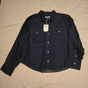 Free Assembly XXL Denim Crop Utility Shirt